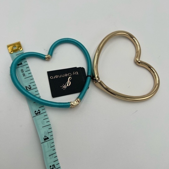 Faux Gold/Turquoise Two Heart Bracelet NWT - Picture 5 of 7